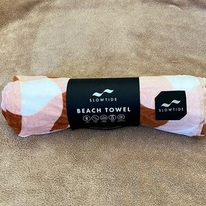 Brown and Cream, and Pink Slowtide Beach Towel